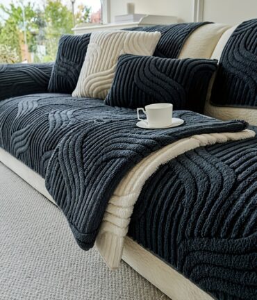1pc uyeaovlx plush non slip sofa cover bohemian modern minimalist pet friendly dust proof sofa protector, machine washable polyester fabric, fits 3/2/4 seater & sectional sofas, vintage style for living room, bedroom, office decor