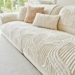 1pc uyeaovlx plush non slip sofa cover bohemian modern minimalist pet friendly dust proof sofa protector, machine washable polyester fabric, fits 3/2/4 seater & sectional sofas, vintage style for living room, bedroom, office decor