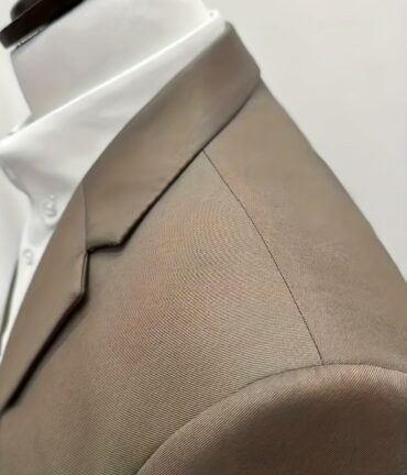 Men's Beige Business Casual Jacket Collar Blazer