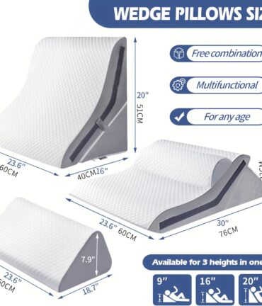 3-in-1 Incline Pillows Wedges Adjustable Memory Foam