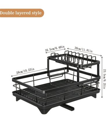 Double-layer Carbon Steel Large Dish Rack