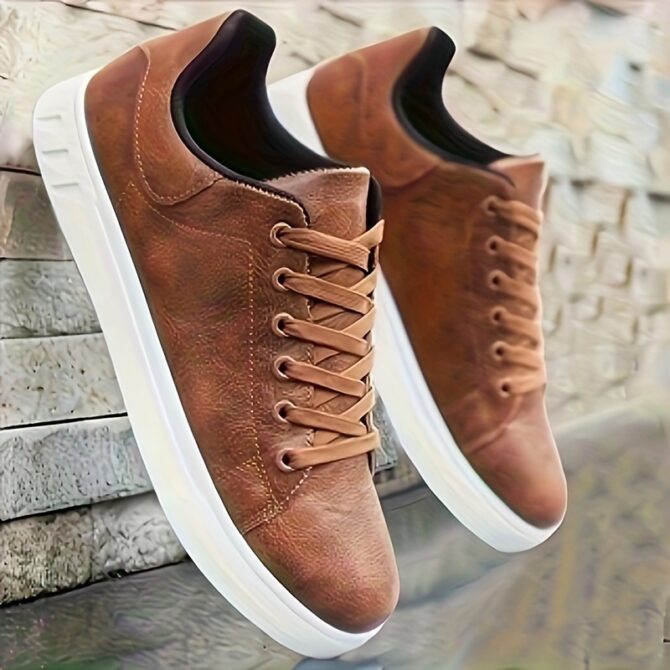 1 pair of men's casual skateboard shoes, comfortable and fashionable, suitable for all seasons, suitable for outdoor travel, walking and sports