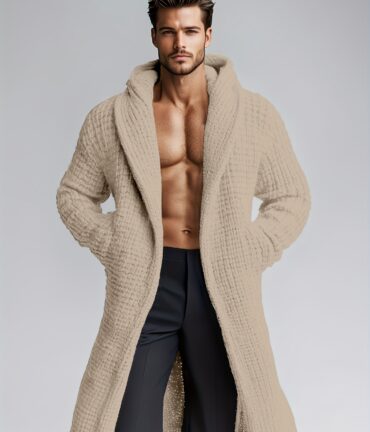 sweater hooded knit cardigan