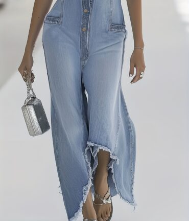 Women's Elegant Denim Jumpsuit One-Piece