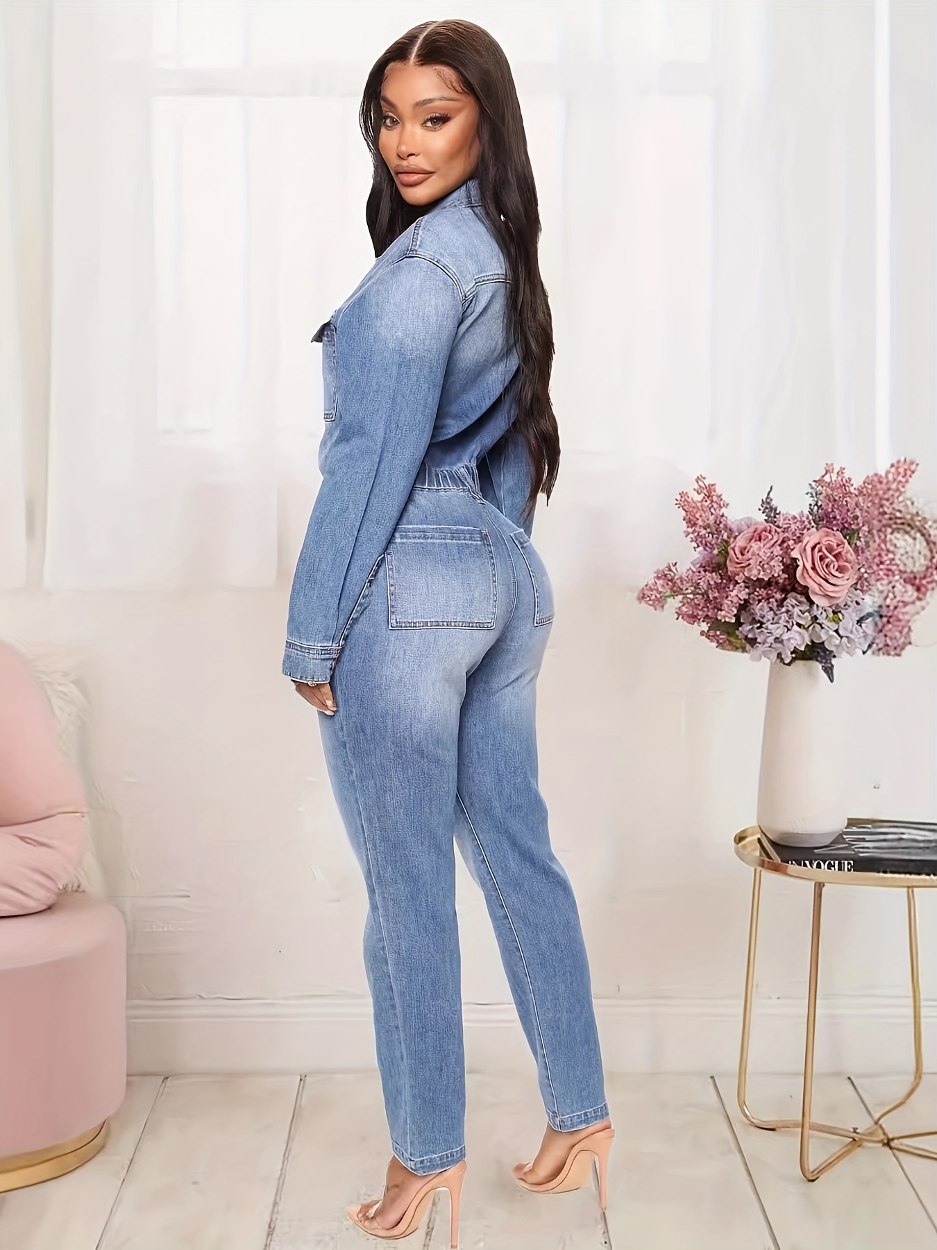 Women's Elegant Denim Jumpsuit One-Piece Women
