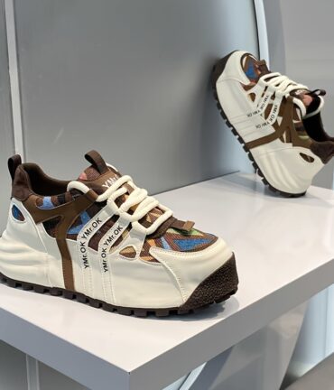 [trendy dad shoes] breathable chunky men's dad shoes retro style casual sneakers with thick sole, pu upper & fabric lining for all day comfort, perfect for outdoor activities & casual attire