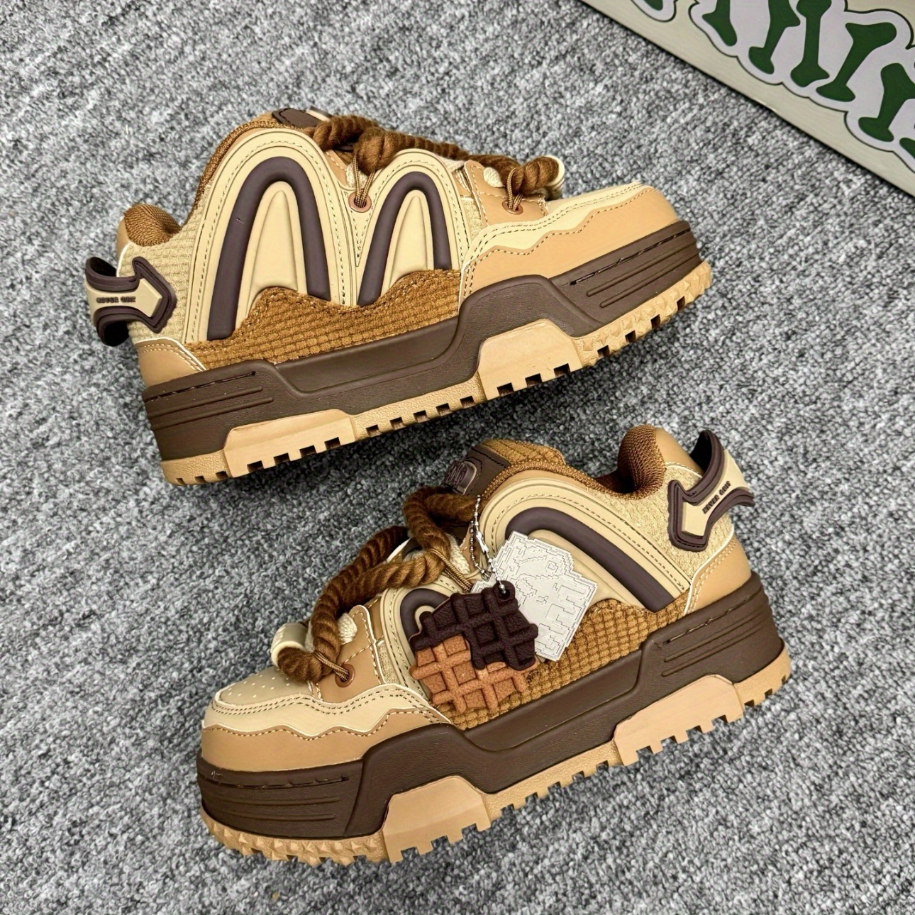 unisex skate shoes brown & black platform sneakers with lace up closure, breathable microfiber upper & durable tpr sole for casual wear, sports, and outdoor activities unisex skate shoes brown & black platform sneakers with lace up closure, breathable microfiber upper & durable tpr sole for casual wear, sports, and outdoor activities