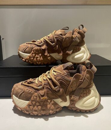 men's chunky dad sneakers heavy duty rubber sole & breathable mesh/tire tread design, multi color (red/black/green/gray) all terrain traction shoes for gym, running, outdoor lace up casual sports shoes with pu cushioning