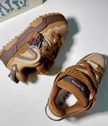 unisex skate shoes brown & black platform sneakers with lace up closure, breathable microfiber upper & durable tpr sole for casual wear, sports, and outdoor activities