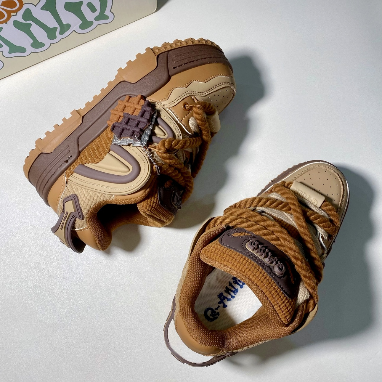 Skate Shoes Platform Sneakers unisex skate shoes brown & black platform sneakers with lace up closure, breathable microfiber upper & durable tpr sole for casual wear, sports, and outdoor activities