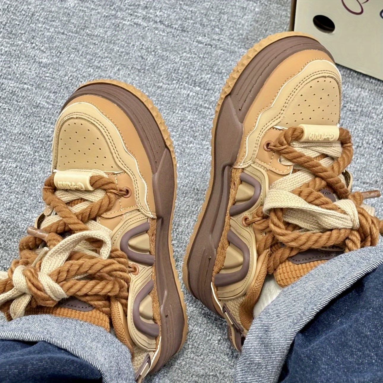 unisex skate shoes brown & black platform sneakers with lace up closure, breathable microfiber upper & durable tpr sole for casual wear, sports, and outdoor activities unisex skate shoes brown & black platform sneakers with lace up closure, breathable microfiber upper & durable tpr sole for casual wear, sports, and outdoor activities