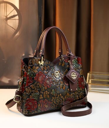 Floral Handbag Tote Elegant Mom Purse