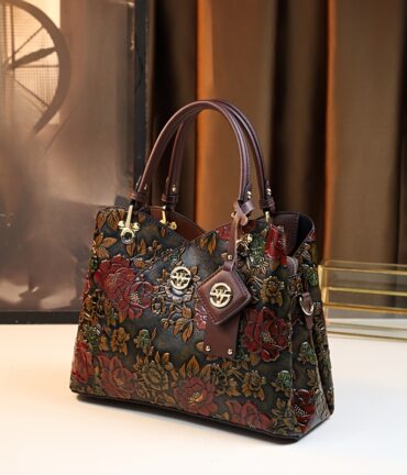 Floral Handbag Tote Elegant Mom Purse