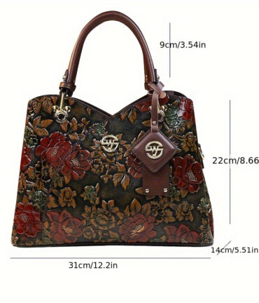 Floral Handbag Tote Elegant Mom Purse